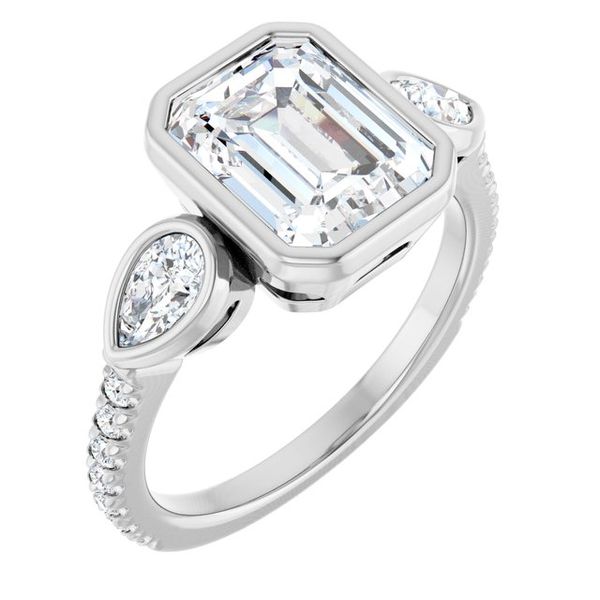 Bezel-Set Three-Stone Engagement Ring