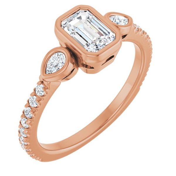 Bezel-Set Three-Stone Engagement Ring