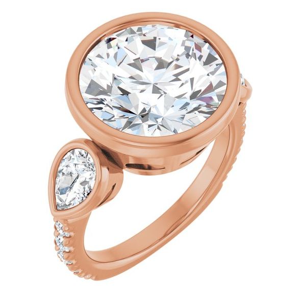 Bezel-Set Three-Stone Engagement Ring