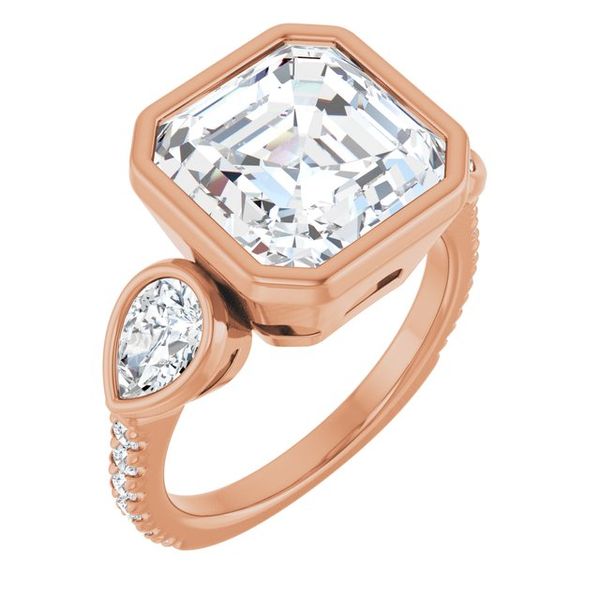 Bezel-Set Three-Stone Engagement Ring