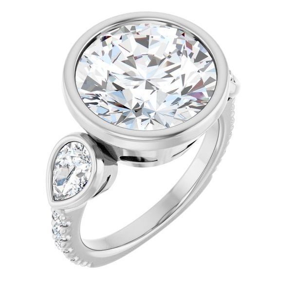 Bezel-Set Three-Stone Engagement Ring