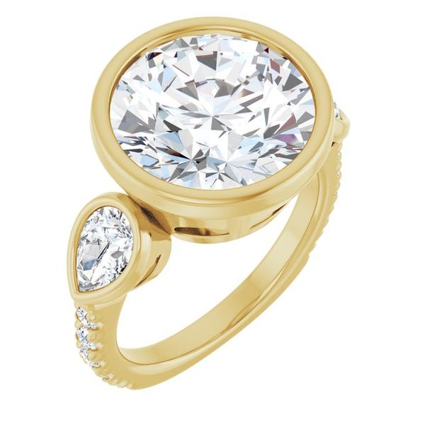 Bezel-Set Three-Stone Engagement Ring