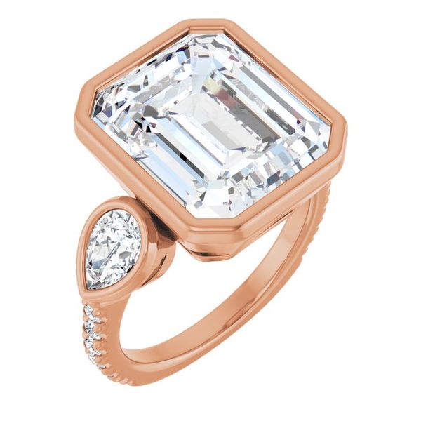 Bezel-Set Three-Stone Engagement Ring