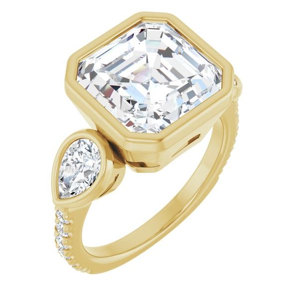 Bezel-Set Three-Stone Engagement Ring