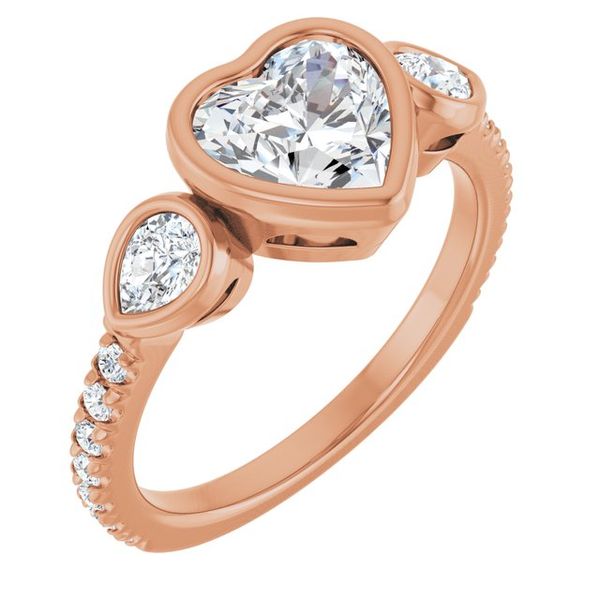 Bezel-Set Three-Stone Engagement Ring
