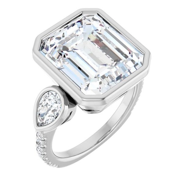 Bezel-Set Three-Stone Engagement Ring