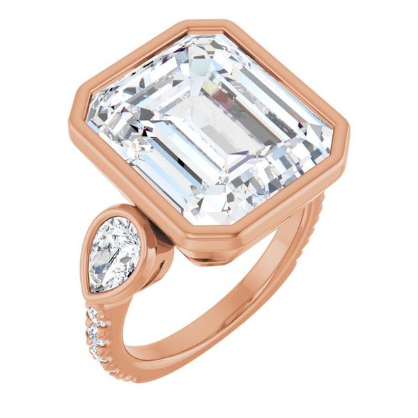 Bezel-Set Three-Stone Engagement Ring