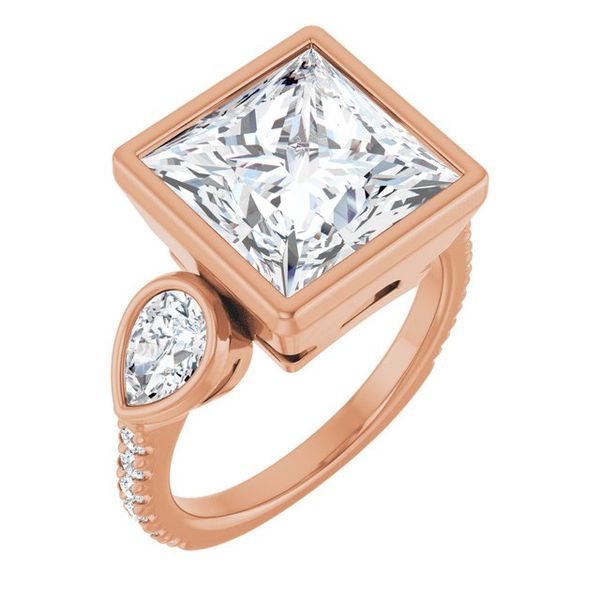 Bezel-Set Three-Stone Engagement Ring