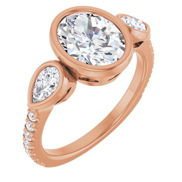 Bezel-Set Three-Stone Engagement Ring