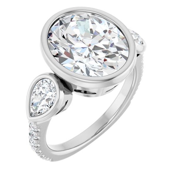 Bezel-Set Three-Stone Engagement Ring