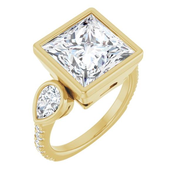 Bezel-Set Three-Stone Engagement Ring