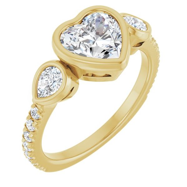 Bezel-Set Three-Stone Engagement Ring