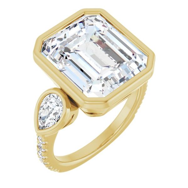 Bezel-Set Three-Stone Engagement Ring