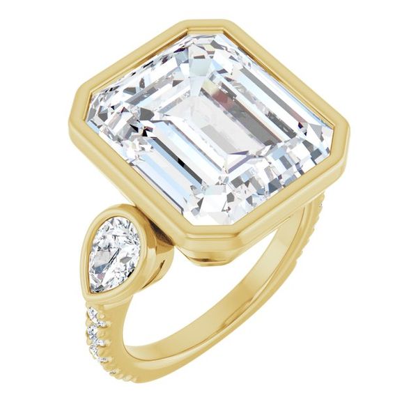 Bezel-Set Three-Stone Engagement Ring