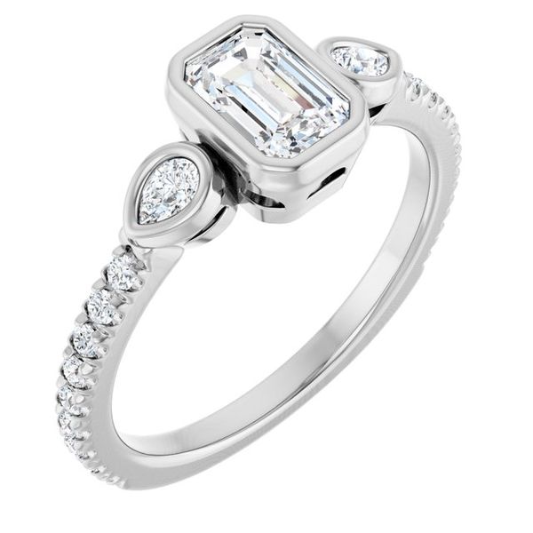 Bezel-Set Three-Stone Engagement Ring