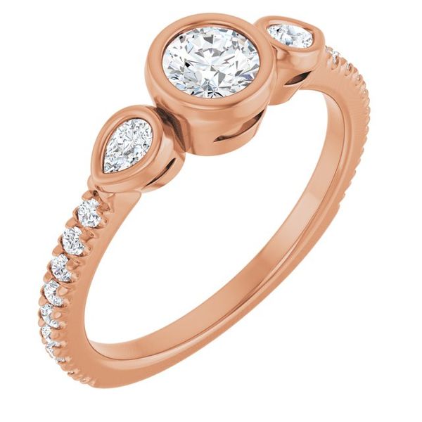 Bezel-Set Three-Stone Engagement Ring