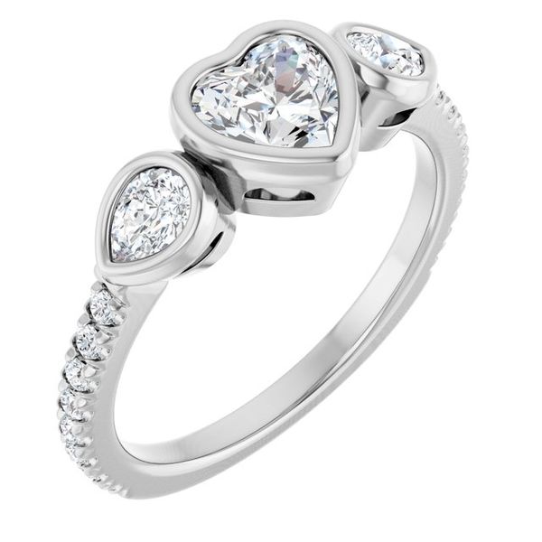 Bezel-Set Three-Stone Engagement Ring