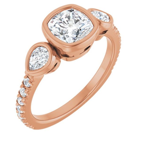 Bezel-Set Three-Stone Engagement Ring