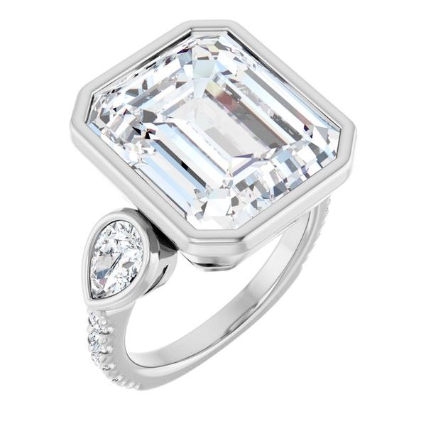 Bezel-Set Three-Stone Engagement Ring