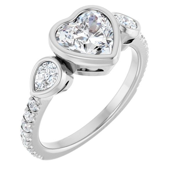 Bezel-Set Three-Stone Engagement Ring