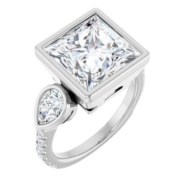 Bezel-Set Three-Stone Engagement Ring