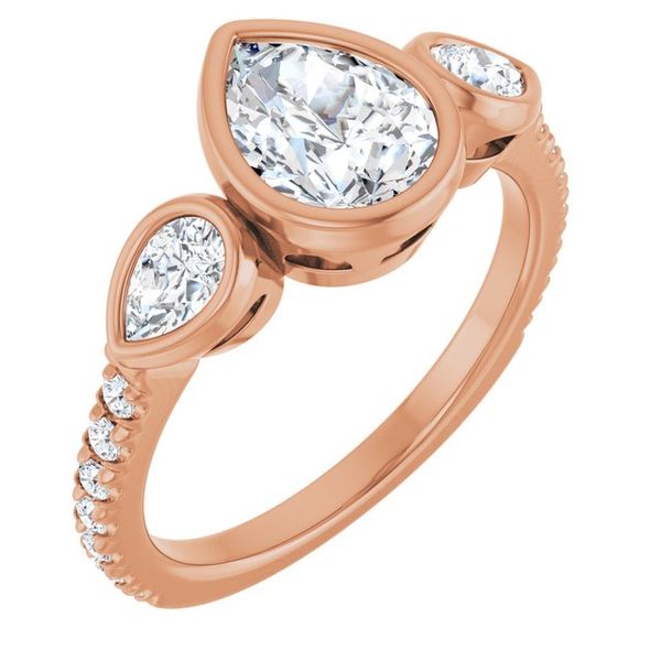 Bezel-Set Three-Stone Engagement Ring