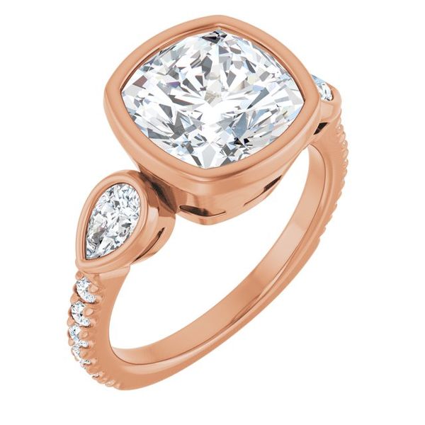 Bezel-Set Three-Stone Engagement Ring