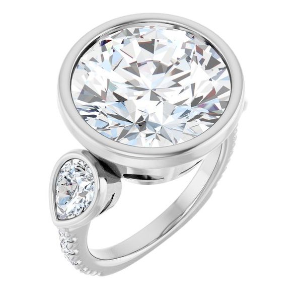 Bezel-Set Three-Stone Engagement Ring