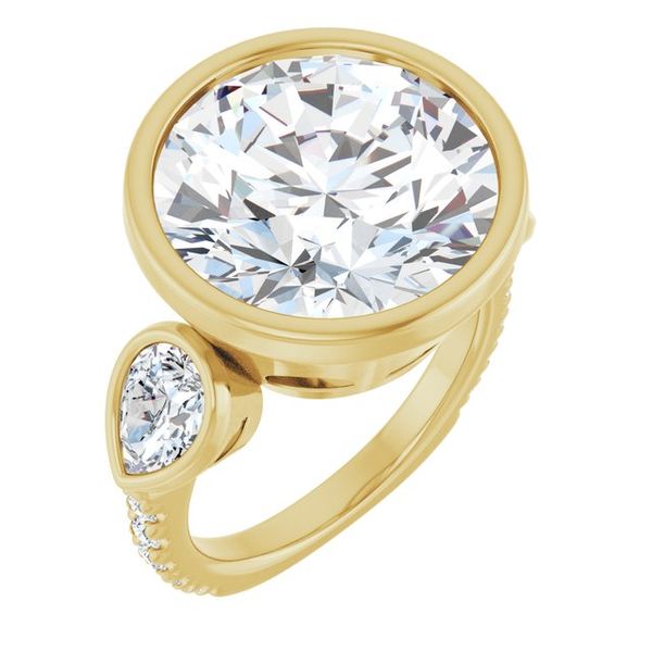 Bezel-Set Three-Stone Engagement Ring