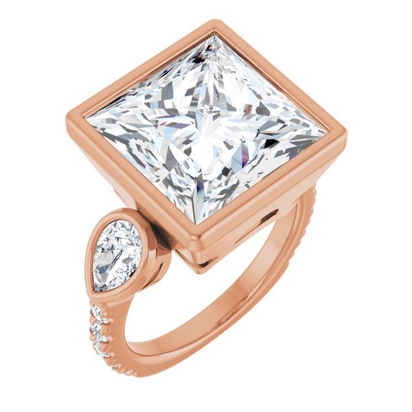 Bezel-Set Three-Stone Engagement Ring