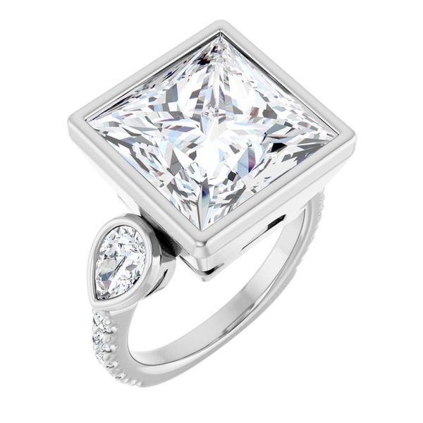 Bezel-Set Three-Stone Engagement Ring