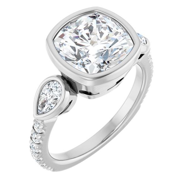 Bezel-Set Three-Stone Engagement Ring