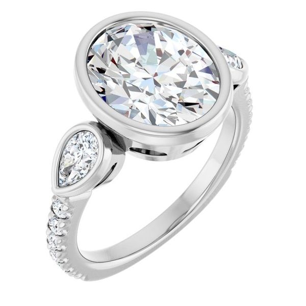 Bezel-Set Three-Stone Engagement Ring