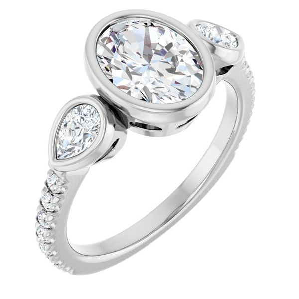 Bezel-Set Three-Stone Engagement Ring