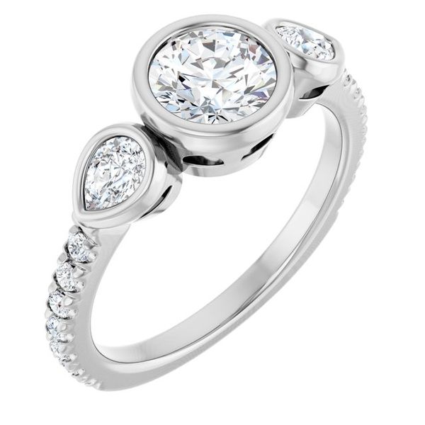 Bezel-Set Three-Stone Engagement Ring