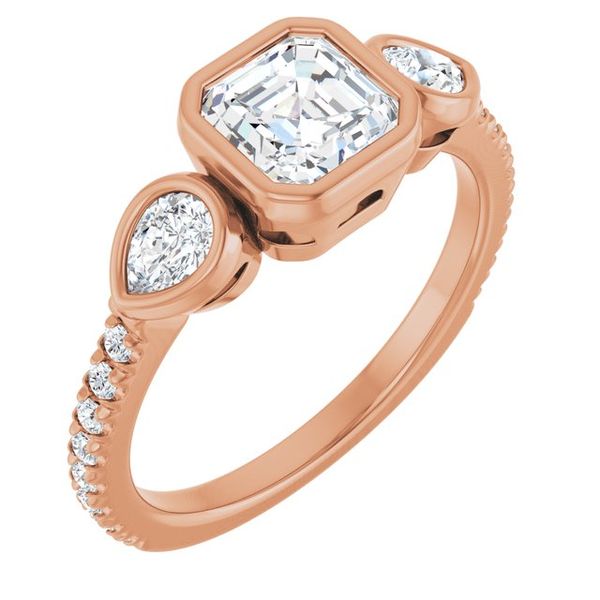 Bezel-Set Three-Stone Engagement Ring