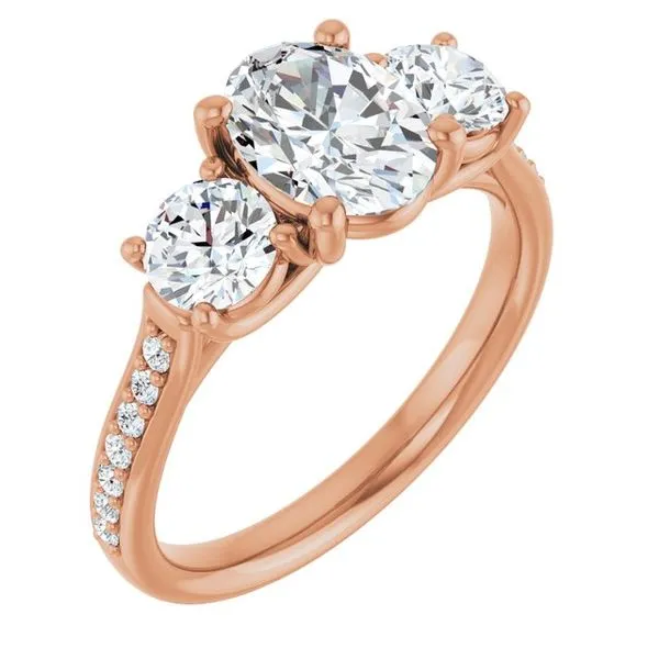 Accented Three-Stone Engagement Ring