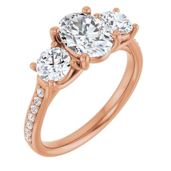 Accented Three-Stone Engagement Ring