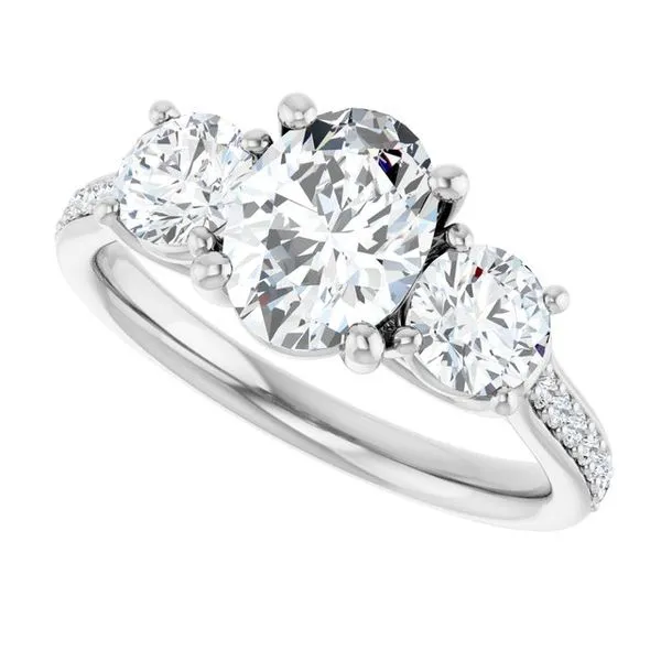 Three-Stone Engagement Ring Image 5 Raleigh Diamond Fine Jewelry Raleigh, NC