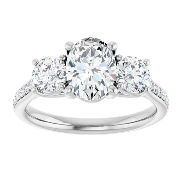 Three-Stone Engagement Ring Image 3 Raleigh Diamond Fine Jewelry Raleigh, NC