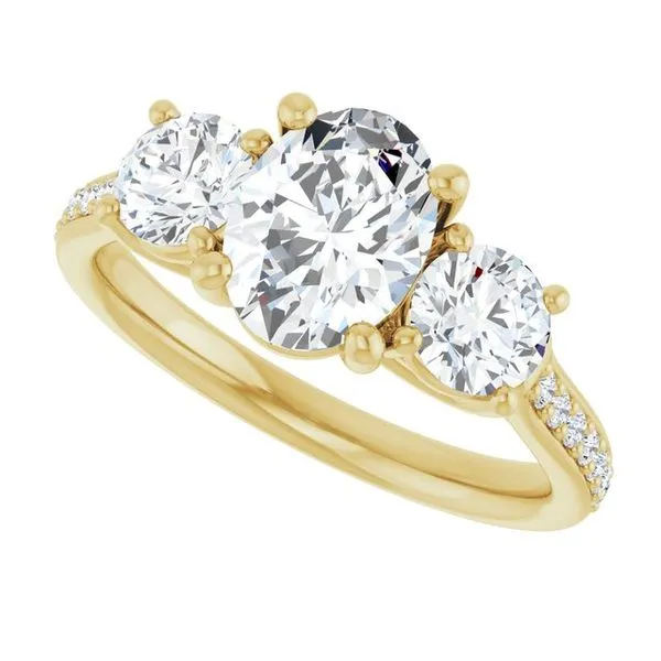 Three-Stone Engagement Ring Image 5 Raleigh Diamond Fine Jewelry Raleigh, NC