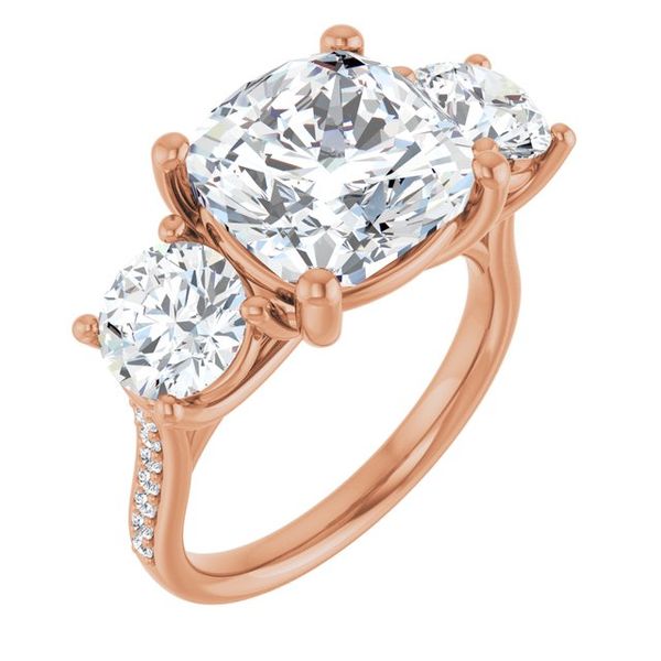 Accented Three-Stone Engagement Ring