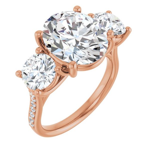 Accented Three-Stone Engagement Ring