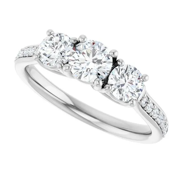 Three-Stone Engagement Ring Image 5 Raleigh Diamond Fine Jewelry Raleigh, NC