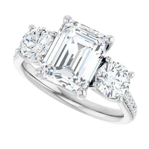 Three-Stone Engagement Ring Image 5 Raleigh Diamond Fine Jewelry Raleigh, NC