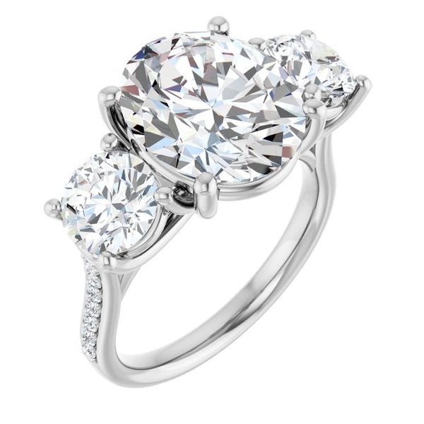 Accented Three-Stone Engagement Ring