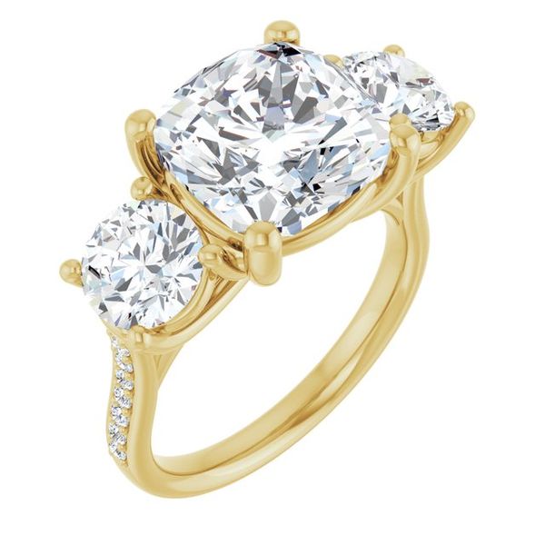 Accented Three-Stone Engagement Ring