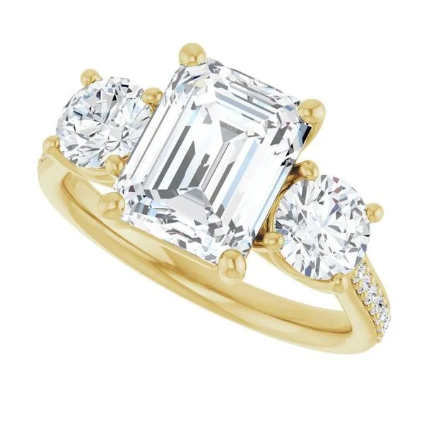 Three-Stone Engagement Ring Image 5 Raleigh Diamond Fine Jewelry Raleigh, NC