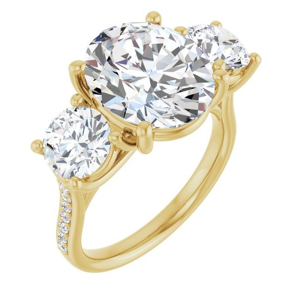 Accented Three-Stone Engagement Ring