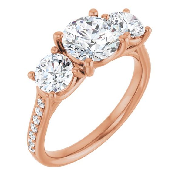 Accented Three-Stone Engagement Ring